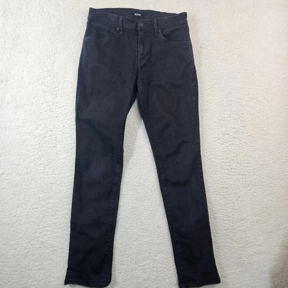Hudson Blake Slim Straight‎ Leg Black Jeans Mens Size 32 NM275ZZGS